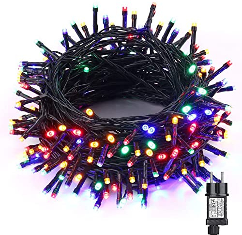 NEXVIN LED Lichterkette Weihnachtsbeleuchtung, 20M 200 LED Lichterkette Weihnachtsbaum Bunt Wasserdicht Erweiterbar mit 12 Modi & Timer für Weihnachten Innen Außen Deko