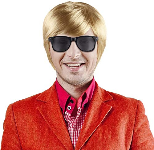 Balinco Heino Kostüm-Set – Blonde Perücke und Schwarze Sonnenbrille für Fasching, Karneval, Mottopartys, Verkleidungen Party-Accessoire für Erwachsene