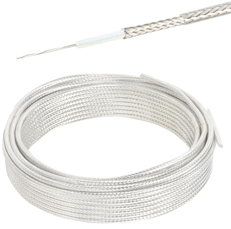 XRDS -RF RG-316 Coax Cable 50 ft Thin RF Coaxial Cable Flexible Lightweight Low Loss Coax Silver-Plated Copper Teflon Jacket, White