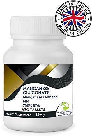 Manganese Gluconate 122mg 500 Tablets Manganese Element 14mg Health Supplements Nutrition Pills - HM