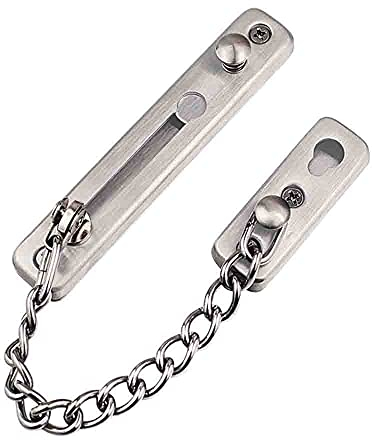 Door Chain Lock,Door Chain Anti-Theft Buckle Door Lock Stainless Steel Brushed Finish Lock Chain Thicker Security Chain Heavy Duty Latch Lock for Home Apartment Hotel Bedroom,Silver