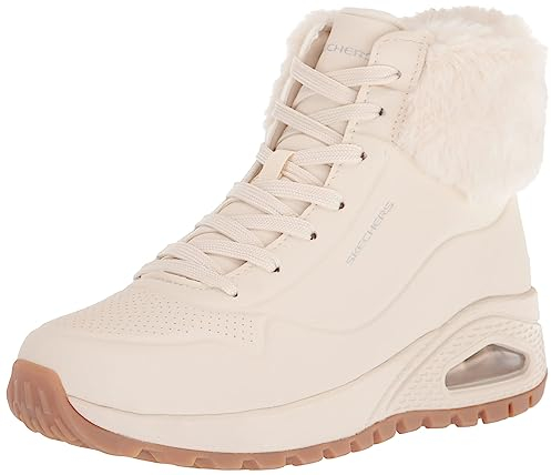 Skechers Damen Uno Rugged Fall Air Winter Boots, Natural Durabuck Faux Fur, 39 EU