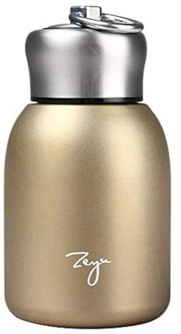 Small Vacuum Insulated Water Bottle Mini Thermal Water Bottle Leak-Proof Vacuum Drink Bottle for Home, Outdoors, Travel, Sports, 280ML (Gold)