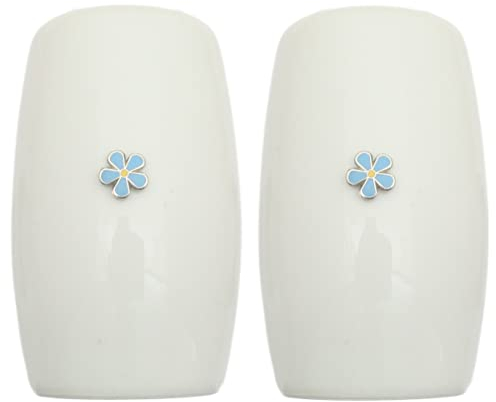 Masonic Flower China Salt and Pepper Shakers Cruet Set Modern White CSP 234