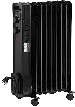 STAHLMANN Ölradiator ZR17 2000 Watt – Elektroheizung Energiesparend bis 40 qm Fläche – Heizung Elektrisch mit Thermostat und 3 Heizstufen – Elektrisches Heizgerät, Electric Heater Schwarz