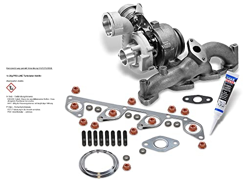 ATEC Germany 1x Turbolader, inkl. Montagesatz, 1x Additiv Turbolader-Erstbefüllung, Kompatibel mit A udi A3, SEAT ALTEA, LEON, TOLEDO, SKODA OCTAVIA 2, VW GOLF PLUS 5, GOLF 5, JETTA, PASSAT B6, TOURA