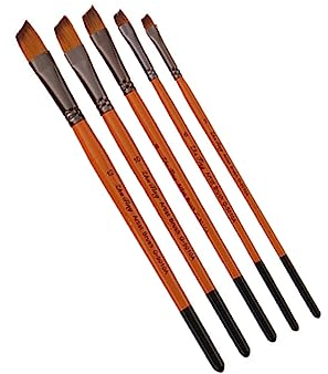 COHEALI 5pcs Nylon Wool Painting Professional Paint Brushes Wood Handle Boys and Girls Drawing Painting Tools Safe for School Art Supplies