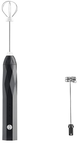 MOBAAK Espumador De Leche Espumador De Leche Eléctrico Portátil Batidor Varilla De Espuma De Café Inoxidable Bebida De Leche Espumador Leche (Color : Black, Size : 31.2 * 4cm)