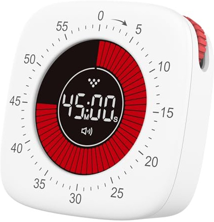 Visueller Timer mit Licht, Digital Time Kinder Ti mer Wiederaufladbare Pomodoro Ti mer, Visual Ti mer, Eieruhr Countdown Ti mer für Küche Kochen, Kinderstudium, ADHS, Schreibtisch, Büro, Unterricht