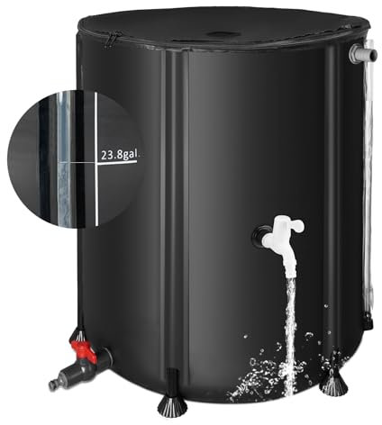 Barili di pioggia per raccogliere l'acqua piovana dalla grondaia, serbatoio portatile per l'acqua piovana sistema di raccolta dell'acqua piovana, include filtro due beccucci e kit di troppopieno (53