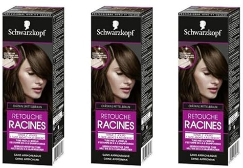 3 x Schwarzkopf 7 días Retouche Ansatz-Kasschung, Mittelbraun Haarfarbe para un tratamiento rápido y fácil, 60 ml (3 unidades)