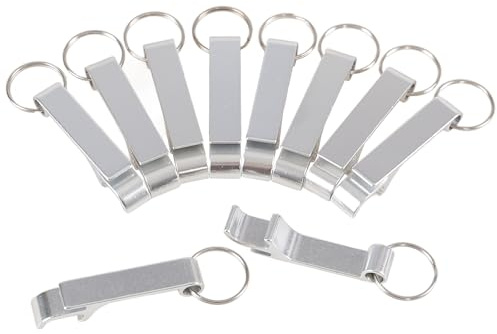 Xowine 12 Pcs Mini Aluminum Keychain Bottle Opener, Silver | Metal Bottle Opener, Claw Soda Beverage Beer Bottle Opener, Aluminum Beer Bottle Openers for Kitchen Restaurant Bar Party