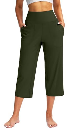 Pole Dance Shorts Outfit für Damen, lässige Stretch-Yoga-Leggings mit hoher Taille, bequeme Hose mit weitem Bein Leggings Für Butt Lift Hosen Bauchfreie Tops Mit (Green, L)
