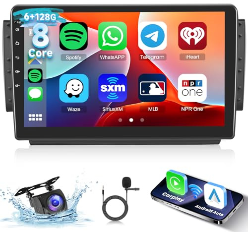 6G+128G 8-Core Radio para Peugeot 208/2008 2012-2018 Android Radio Coche con Bluetooth GPS,Hodozzy Pantalla Táctil de 10 Pulgadas con Carplay Inalámbrico Android Auto,WiFi USB,DSP,FM/RDS Radio,Cámara