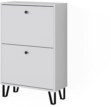 Vicco Shoe tipper Siri, White, 60 x 92 cm with 2 hinged drawers