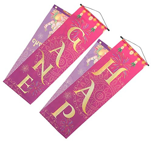 TINEASUR Veranda-zeichen Happy Happy Veranda-couplets Frühling Outdoor Indoor Partyzubehör -türdekor Polyester-banner Wiederverwendbar Dekoration Für Feiertage Und Hochzeiten