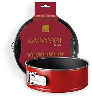 IBILI, Molde Desmontable para Repostería Redondo, para Tartas y Bizcochos. Chapa de acero Antiadherente, color rojo, Colección Karamel.