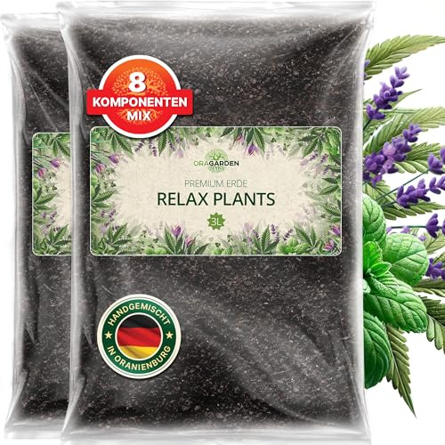 ORAGARDEN Kräutererde & Universelle Erde 6L für Relax Kräuter und Spezialkulturen Pflanzen – Grünpflanzenerde für Indoor und Outdoor – Zimmerpflanzenerde und Gartenerde Mix - 8 Komponenten Pflanzerde