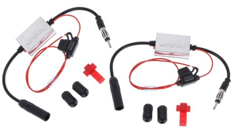 HOMSFOU De Antena FM para Coche Radio De Automóvil, Auto Señal Mejorada, Compatible 12-24 V, para Vehículos, Recepción De FM y Am