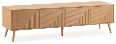HOMN LIVING Mueble TV Telmo 4 Puertas Color Roble, 160 cm (Ancho) 40 cm (Profundo) 45 cm (Altura)