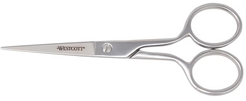 Westcott 5in Forged Fabric and Paper Scissors, Precision Scissors for Embroidery Detail, Sewing, Quilting, Tailoring, Arts and Crafts