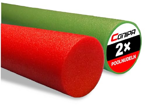 Conipa® - 2 x Schwimmnudeln im Set (160 x 7 cm) Kinder & Erwachsene (aus Schaumstoff) - Poolnudel & Pool-Spielzeug Set ab 3-10 Jahre (Made IN Europe) - Pool Wassernudel & Pool-Nudel