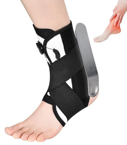 HOVCEH Sprunggelenkbandage für Rechts Links, 34-40cm Verstellbare Knöchelbandage mit Stabilisators Schiene, Fussbandagen Sprunggelenk mit Drehknopf für Verstauchte Knöchel, Sehnenentzündung (S)