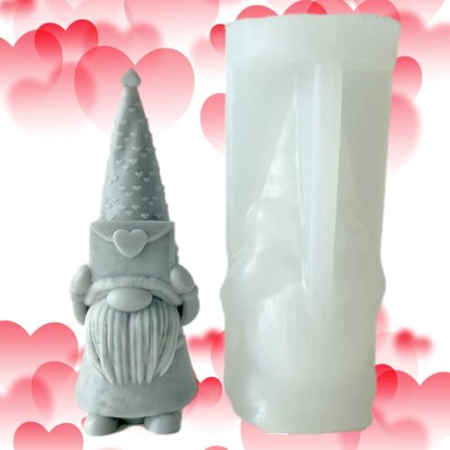 Garden Gnomes Silicone Mould - Resin 3D Mould, Patterned Tray | Valentine's Day Candle Template, Soap Figure Footprint, Silicone Mould For Wax Sculpture, I
