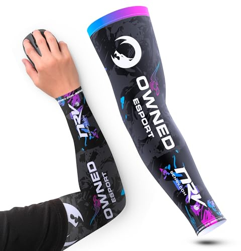NRV x Owned Esport – Manchette de Compression Gaming – Édition Équipe Pro – Antidérapante, Respirante, Sans Flockage – Pour Gamers Compétitifs & eSport (Violet, S)