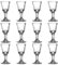 CUCUFA Mini Copas de chupito de 12 Piezas, 10 ml de Copa de Vino Mini con Base, pequeñas Tazas de Vidrio para Vino, Tequila, Whisky, espíritus, pequeños