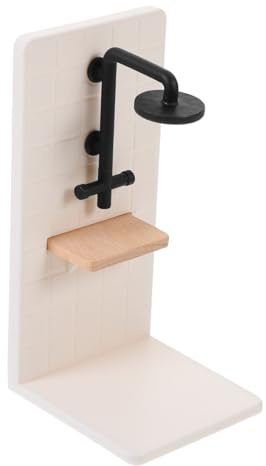 UPKOCH Maßstab Realistische Langlebige Mini Dusche Puppenmöbel für Detailgetreue Puppenhaus Szene Stabiles Material Dekoratives Wohnaccessoire