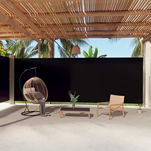 Tenda da sole laterale retrattile, 220 x 1000 cm, per esterni, antivento, avvolgibile, divisorio per patio, giardino, protezione UV, parasole regolabile per esterni