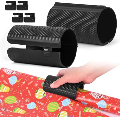2Pack Wrapping Paper Cutter – Includes 3 Replaceable Blades for Effortless Gift Wrapping | Smooth Sliding Unique Design for Birthday, Christmas & Holiday Paper Rolls