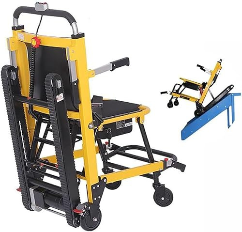 Elektrischer Treppensteiger-Rollstuhl Mit Handkarre, Treppenrollstuhl Mit Raupenantrieb, Treppenlifte, Müheloses Treppensteigen, Faltbarer Elektrorollstuhl, A