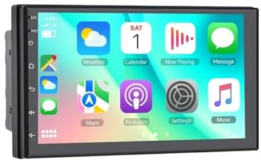 sistema di navigazione video per la riproduzione di auto Ricevitore radio per auto wireless Android 13 da 7 pollici con supporto per la navigazione GPS(4G+64G)