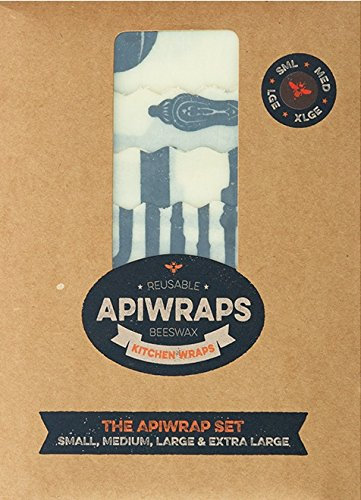APIWRAPApiwrap Set /Four Different Size Small, Medium, Large & Extra Large/Kookery / Reusable Beeswax Food Storage Wraps/Organic Product