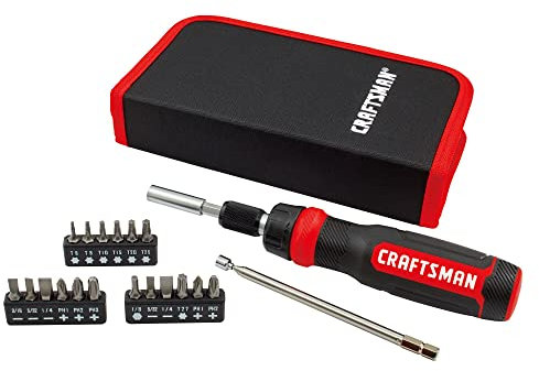 CRAFTSMAN Cacciavite a cricchetto, set multibit, 26 pezzi (CMHT68001), nero