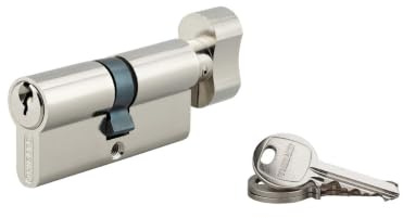Cilindro SA con pomolo 35 x 35 mm, nichelato, 3 chiavi – THIRARD | Protezione antistrappo, finitura nichelata, meccanismo a perni, compatibile con porte interne ed esterne