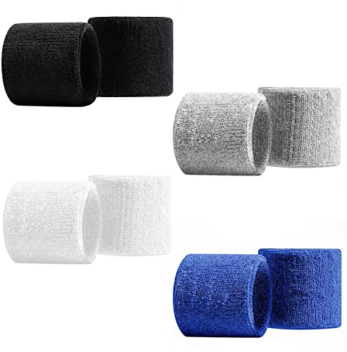 DEEDPF Lot de 8 bracelets de sport absorbants pour homme et femme - Pour gym, sport, tennis, course à pied, exercice, basket-ball, évacuation de l'humidité, 8 x 8 cm