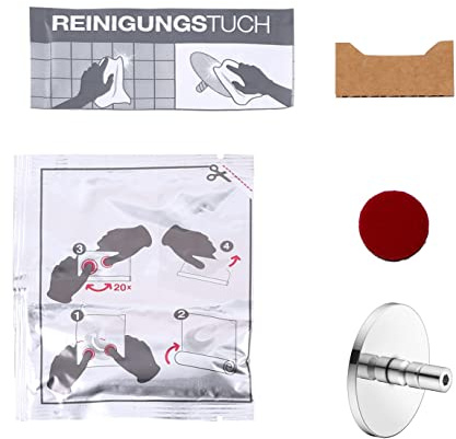 Keuco Klebeset Typ 5 für Reva Handtuchhaken und Badetuchhalter Chrom | Set zum Kleben, ohne Bohren