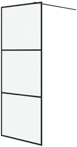 vidaXL Duschvägg svart 80x195 cm frostat ESG-glas, duschskärm, duschhörn, duschhörna, duschskärmar, duschhörnor