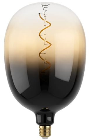 EGLO XXL E27 Lampe dimmbar, Spiral LED Retro Glühbirne Big Size | extra-großes Vintage Deko Leuchtmittel in Sand und Schwarz, 4 Watt, 100 Lumen, warmweiß, 1700 K, L 29,5 cm