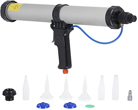 Caulking Gun Pneumatic Caulking Gun Aluminum Alloy Applicator Air Power Caulk Gun Industrial Tools for Ships Containers Electronic Appliances 600ml