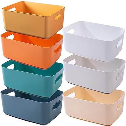 NCRGB Boîte de rangement multicolore (25 × 18 × 10 cm, lot de 7, couleurs)