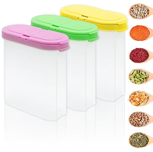 Bakiauli 3 Stück Premium Gewürzgläser Set, Gewürzdosen mit Luftdichten, für die perfekte Aufbewahrung von Gewürzen in der Küche