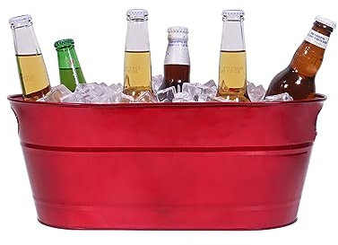 Ice Bucket for Parties,Beverage Tub Beer Bucket Champagne Bucket with Handle,Large Ice Bucket Ideal for Parties Garden BBQ Drink Cooling