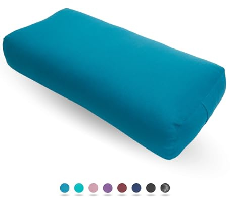 Everyday Yoga Premium Bolster, Soft & Supportive Meditation Pillow with Carry Handle, Lightweight Cushion, Peacock - Rectangular