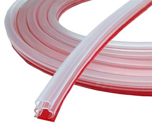 Transparente Türdichtung Dichtungsband Selbstklebende, 10mm(B)*10mm(D)/ 10m(L) Dichtungsband für Türdichtung Fenster/Anti-Kollision/Schalldichter/Wasserdichter Gummidichtungsstreifen