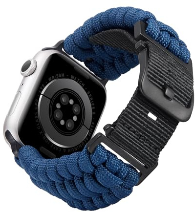 BINLUN Kompatibel mit Apple Watch Armband 49mm 46mm 45mm 44mm 42mm Geflochten Paracord Nylon Ersatzarmband Passt für iWatch Armbänder Series Ultra3/Ultra2/Ultra/11/10/9/8/7/SE3/SE2/SE/6/5/4/3/2/1