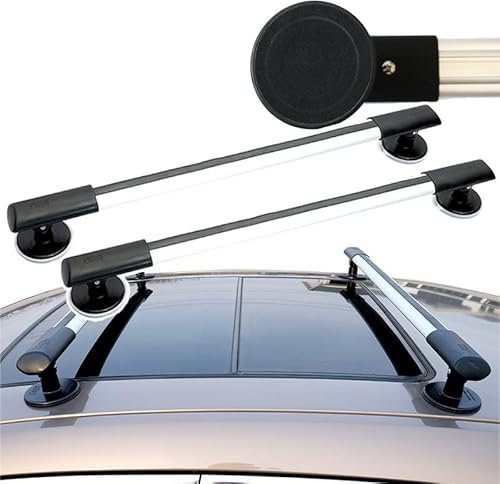Universal Roof Rack (Magnetic Fixed) - Cross Bar Roof Rail Racks with Adjustable Crossbars - Suction Cup Diameter 10cm - Single Bar Load Capacity over 100kg